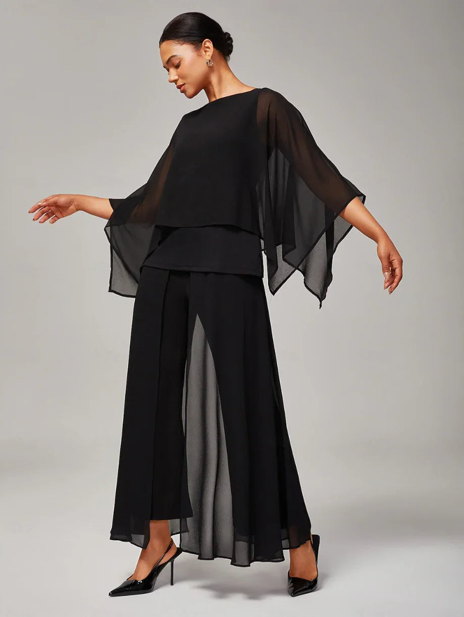 Stylish Luxurious Modal Chiffon Cape Top Blouse