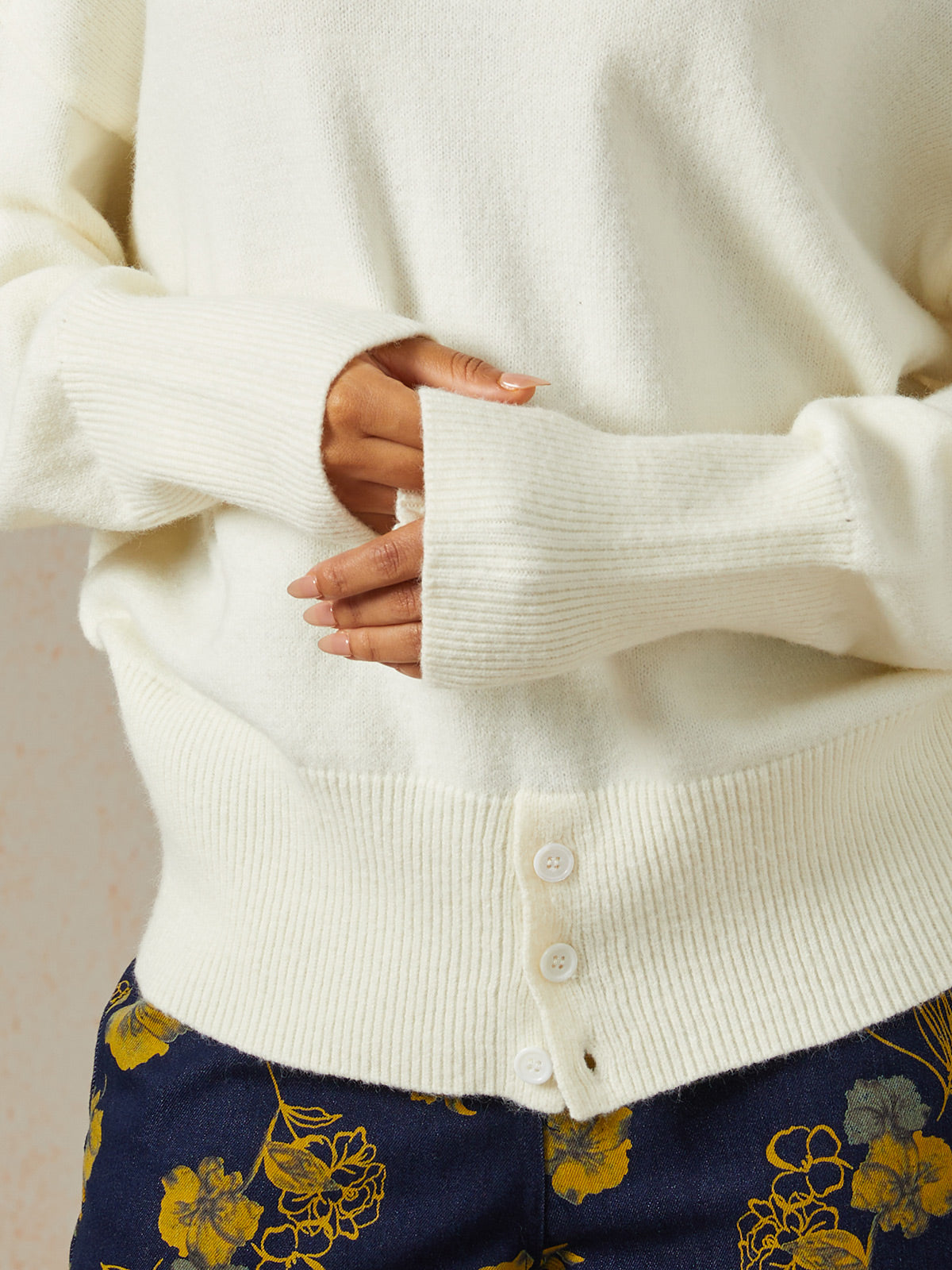 Acrylic Ribbed Knit Turtleneck Sweater Jumper