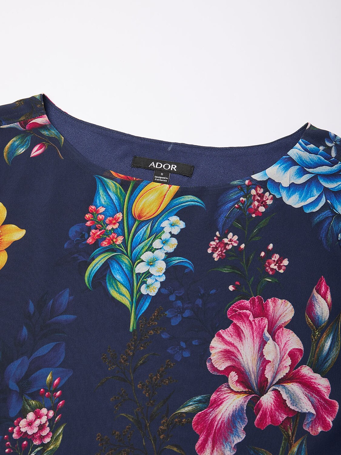 Sapphire Rose Garden Flowy Chiffon Layered Blouse