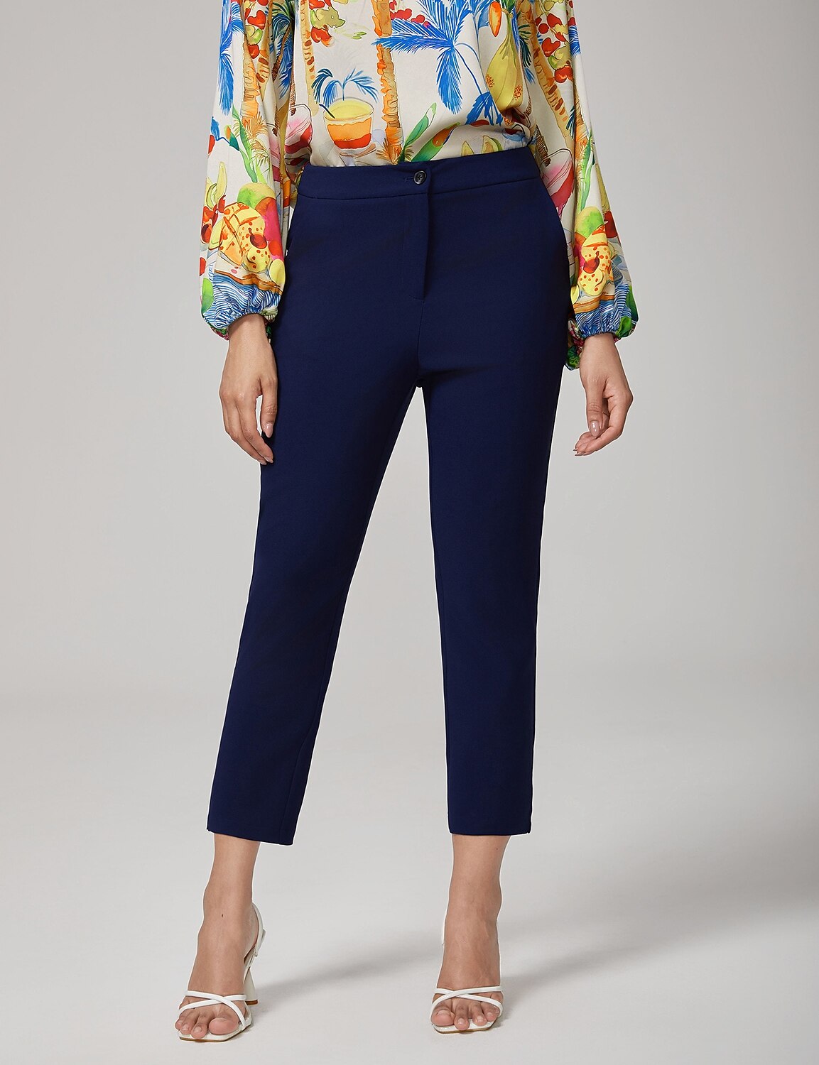 Knöchellange lässige dunkelblaue Hose