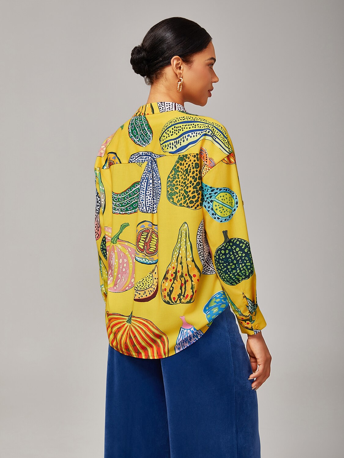 Casual Drop Shoulder Stand Collar Shirt