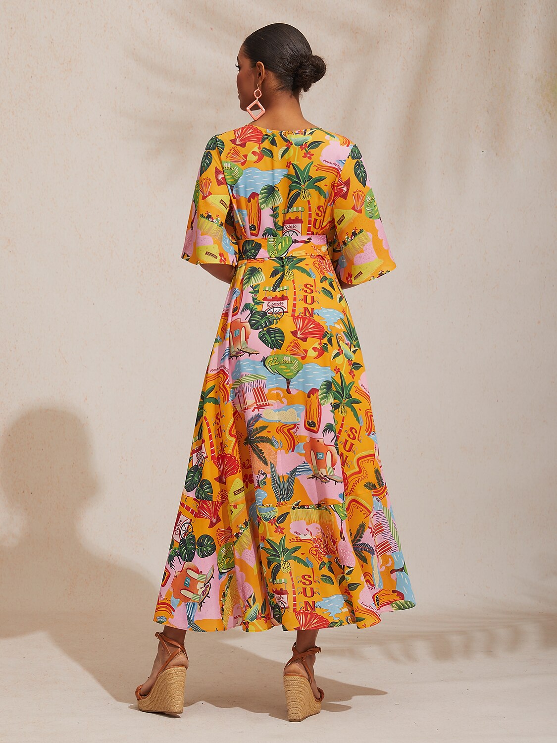 Summer Escape Silky Satin Floral Maxi Dress