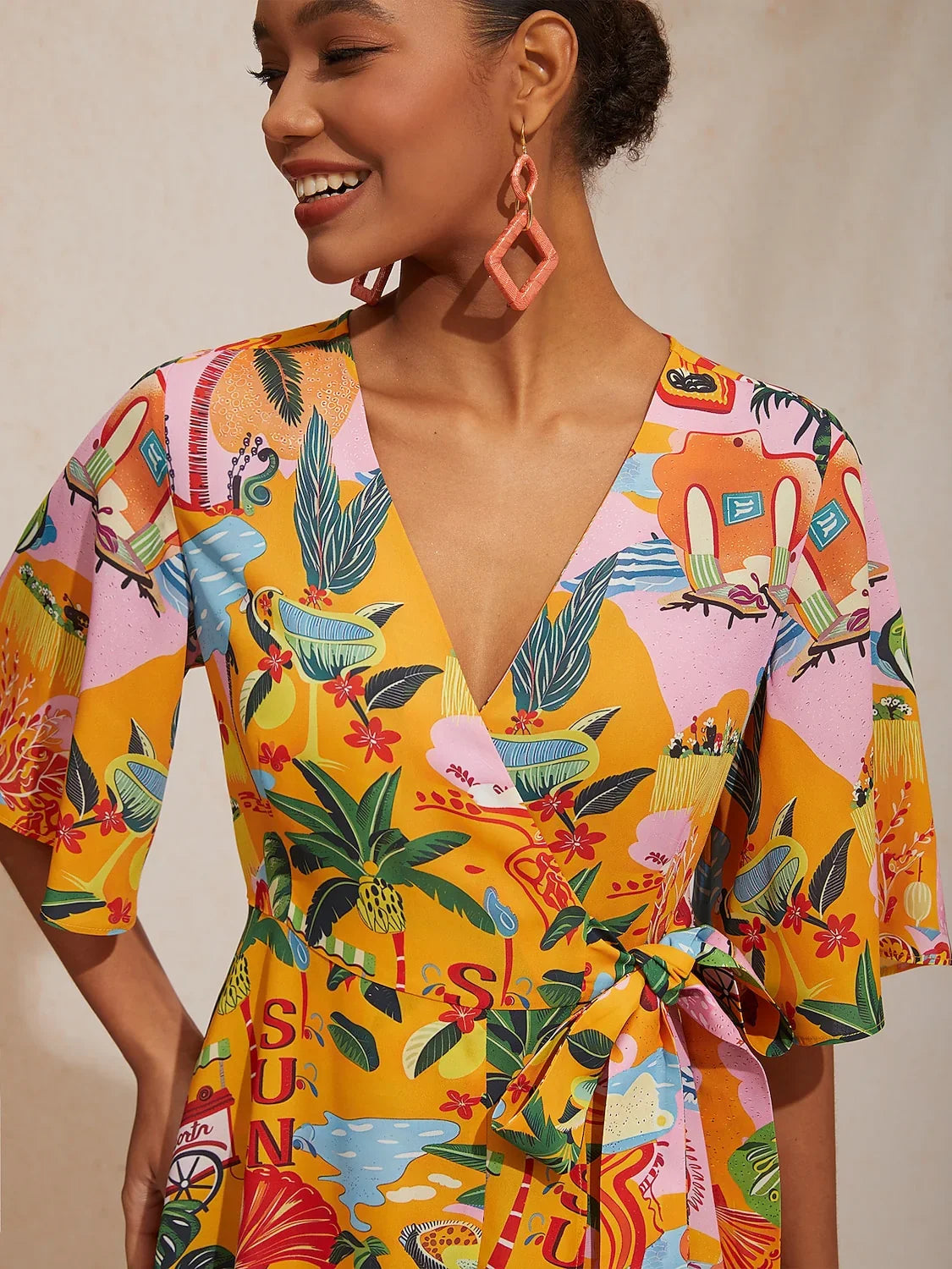 Summer Escape Silky Satin Floral Maxi Dress