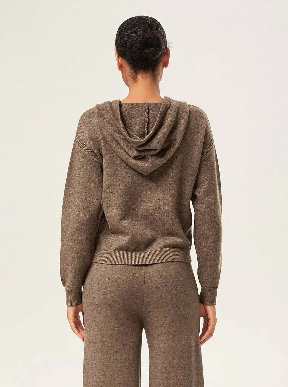 Coffee Brown Zip-Up Sweater