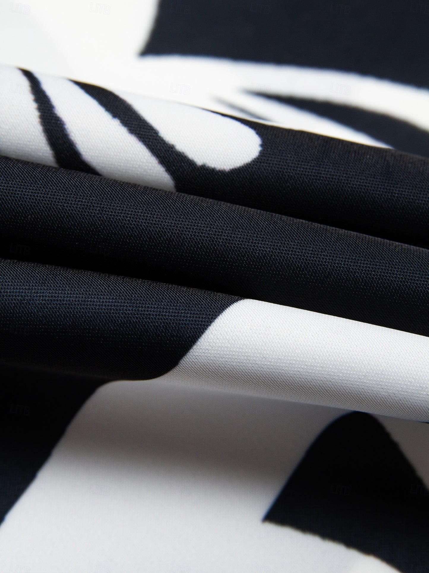 Black Ethnic Print Straight Leg Satin Pants