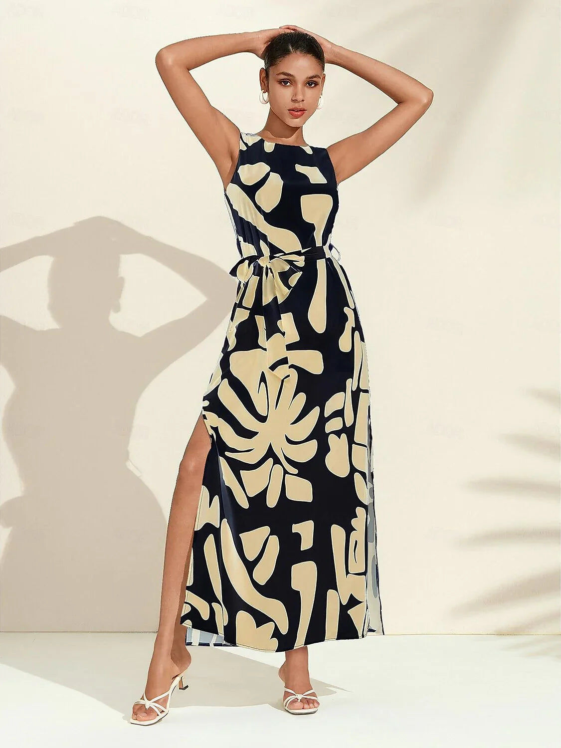 Spring Blooms Silky Ruched Pink Summer Maxi Dress