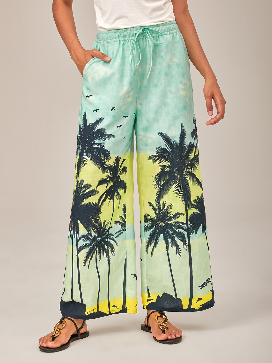 Strand Palmen Silhouette Weite Hosen