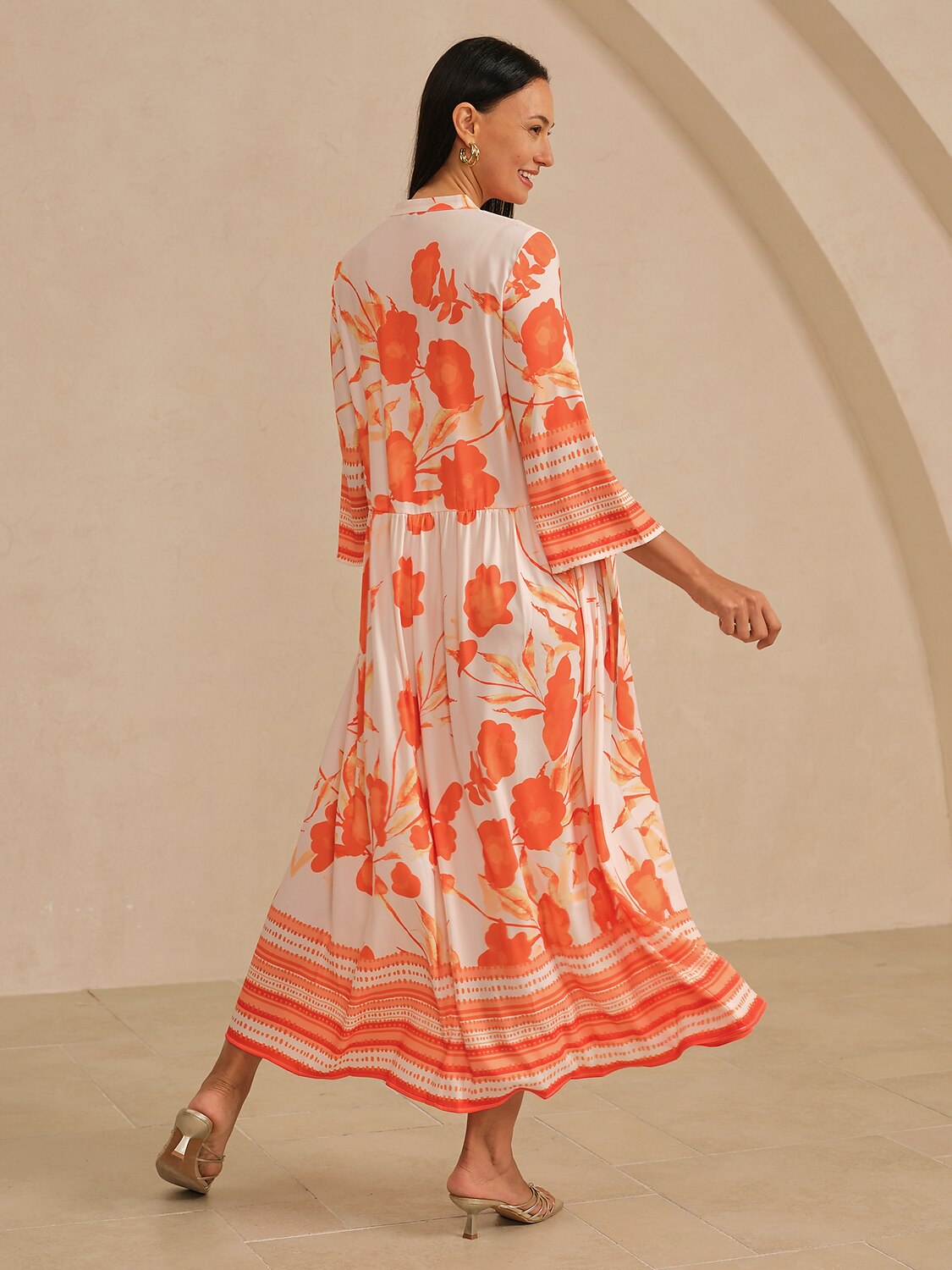 Celadon Bloom Story Silky Satin Maxi Dress
