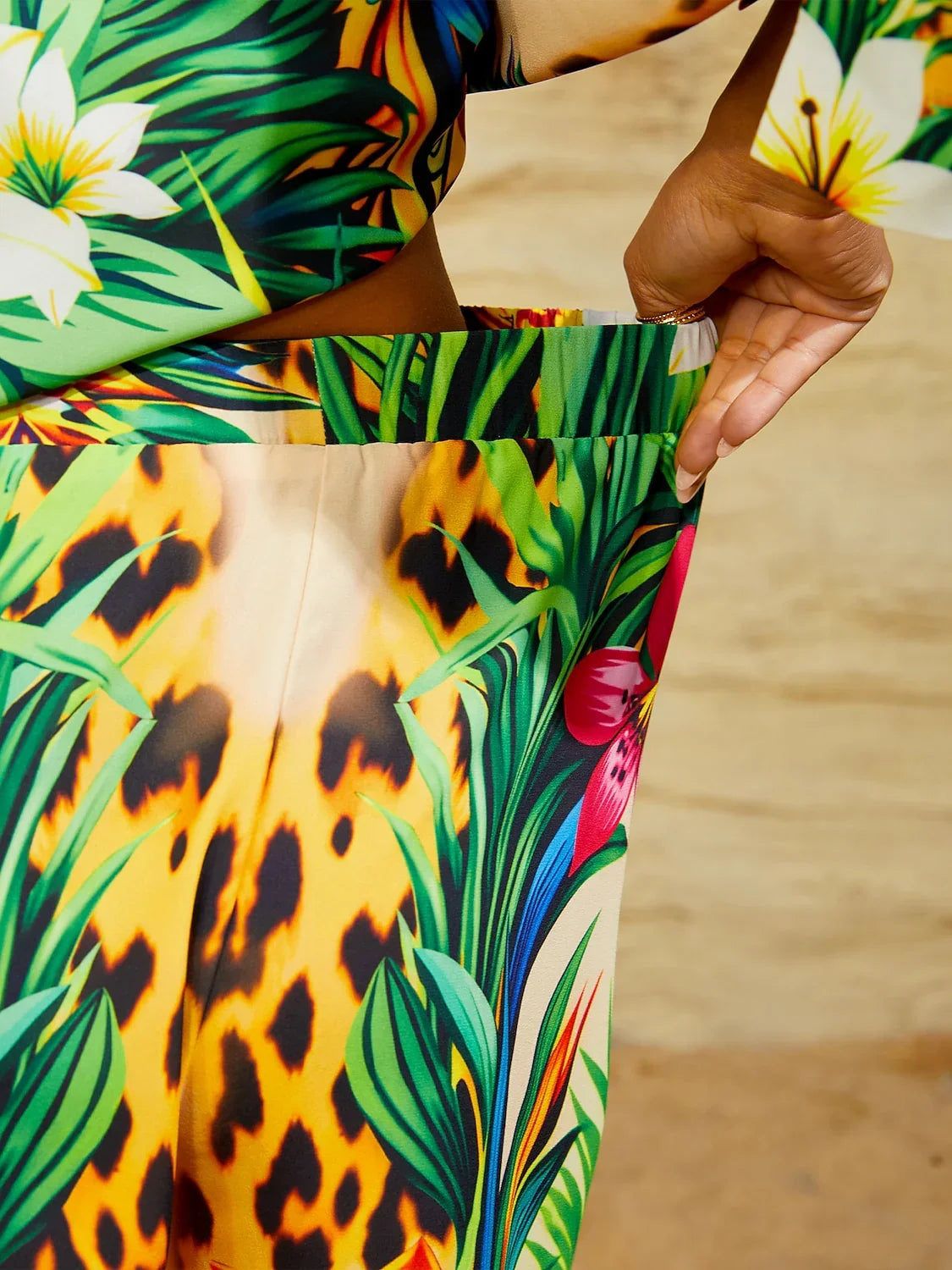 Tropical Temptation Flowy Chiffon Wide Leg Pants