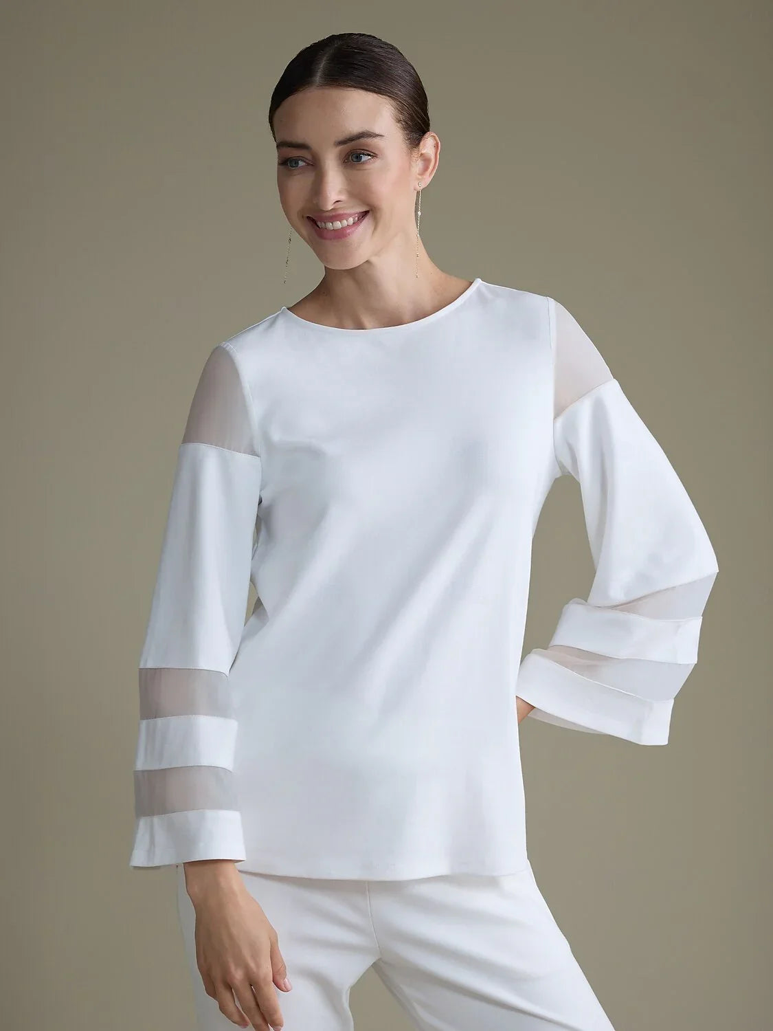 Sheer Sleeve Lightweight Modal Top
