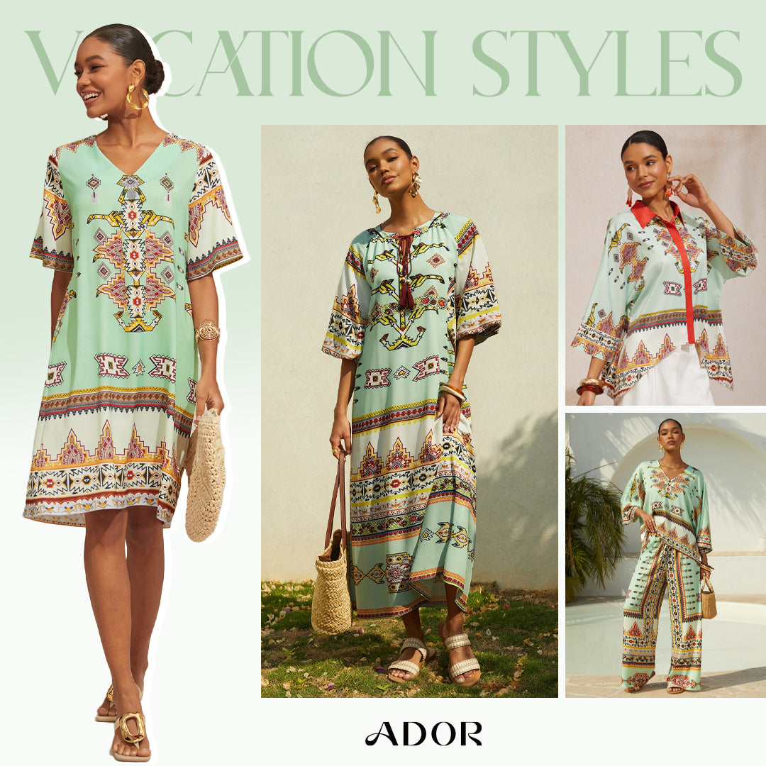 Ethnic Totem Flowy Chiffon Maxi Dress