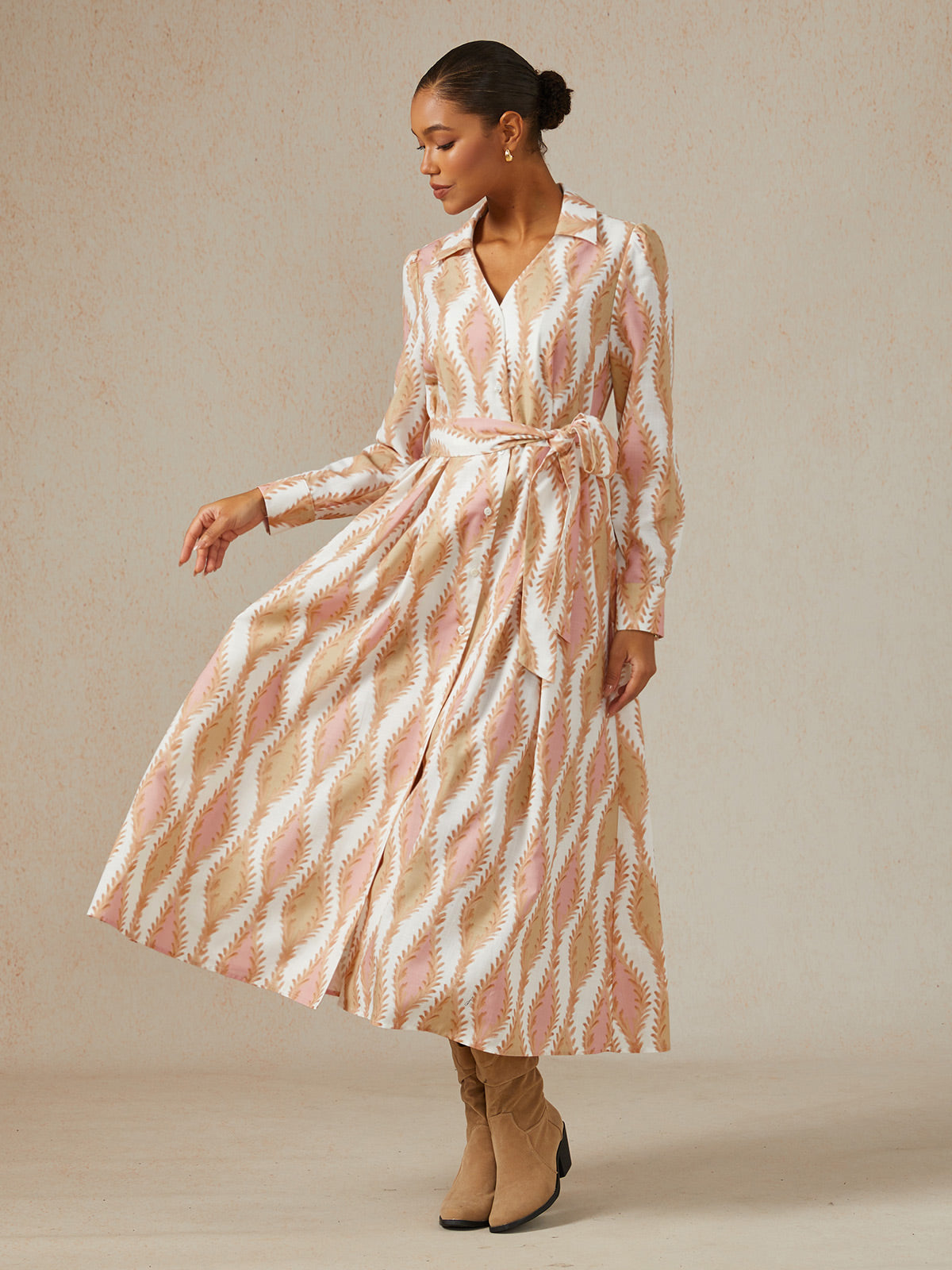 Sage Petal Rhythm Linen Look Maxi Dress