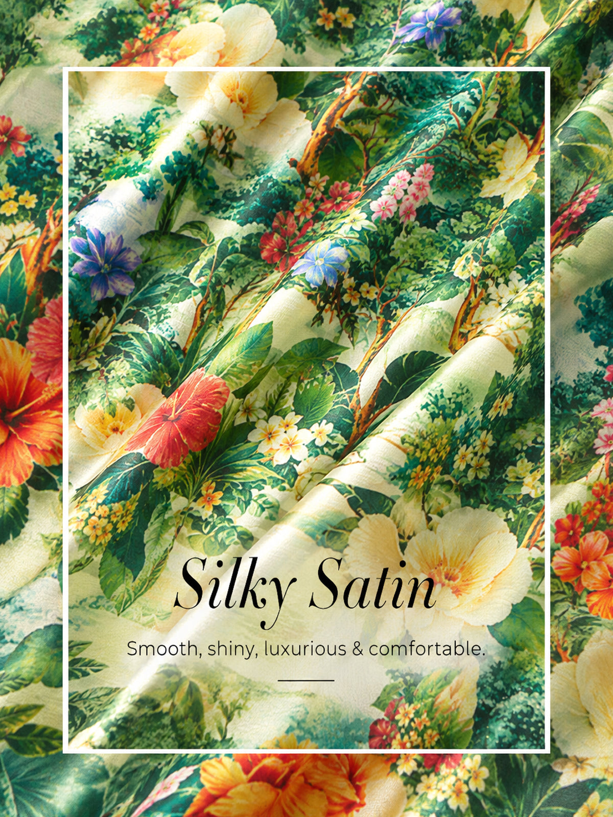 Emerald Garden Silky Satin Blouse