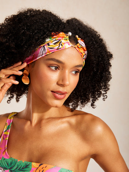 Wild Hibiscus Dream Silky Satin Headscarf