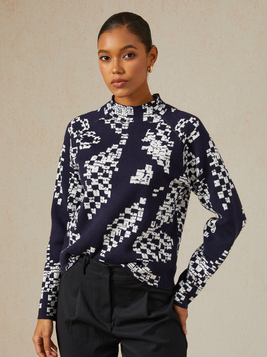 Tetris Graphic Pullover Sweater