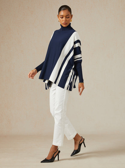 Ribbed Knit Turtleneck Sweater
