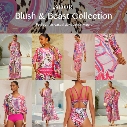 Blush&Beast Silky Satin Pink Paisley Pants