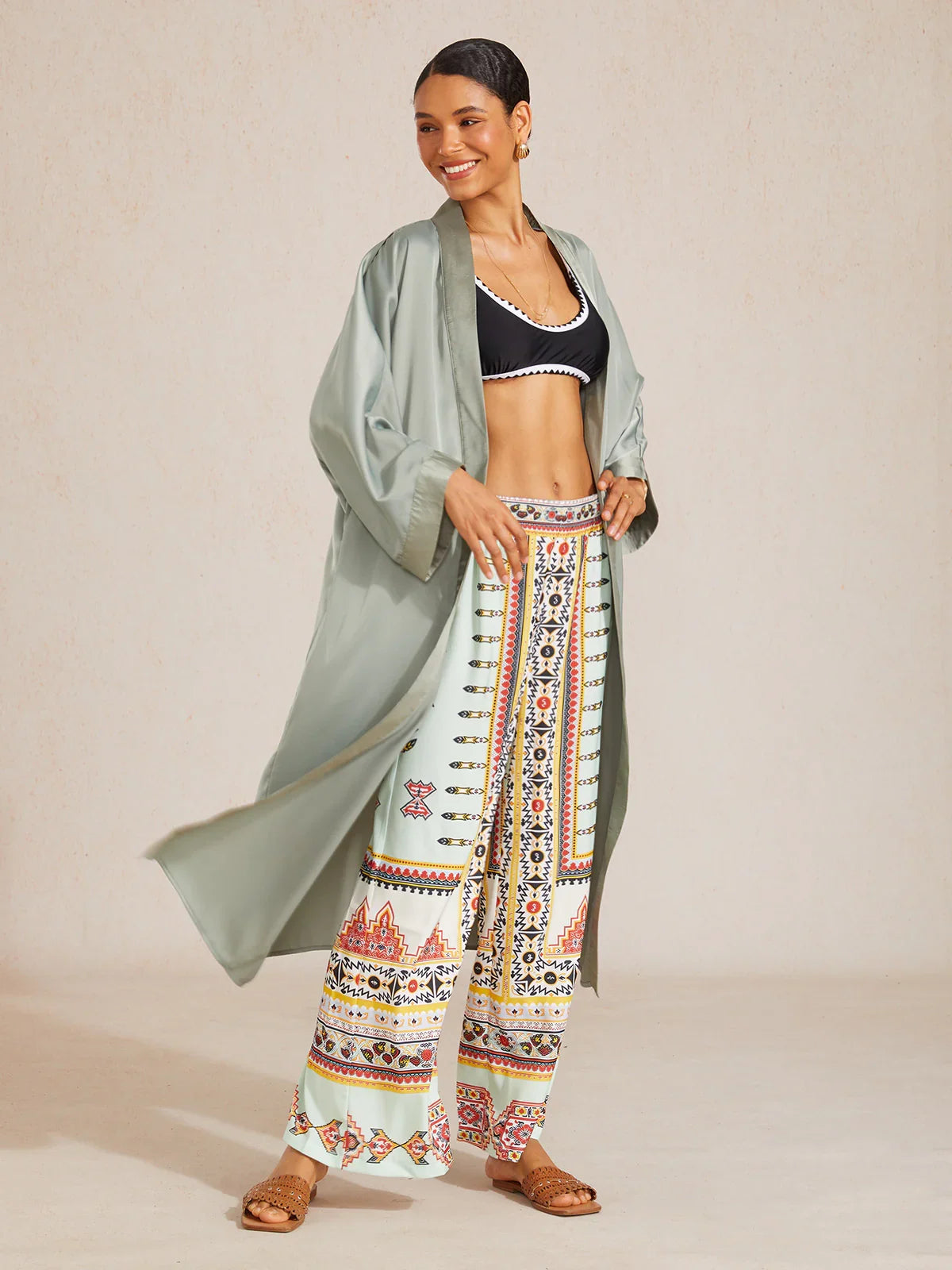 Essential Series Silky Satin Kimono Shirt
