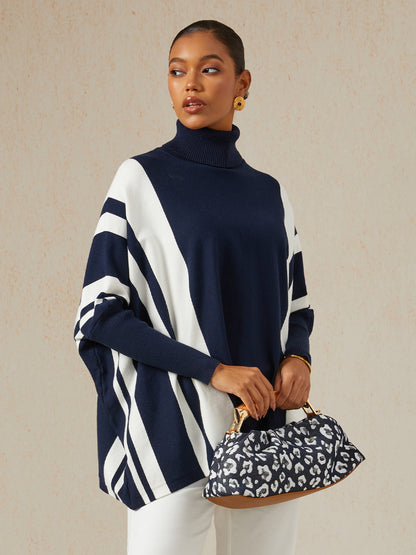 Ribbed Knit Turtleneck Sweater