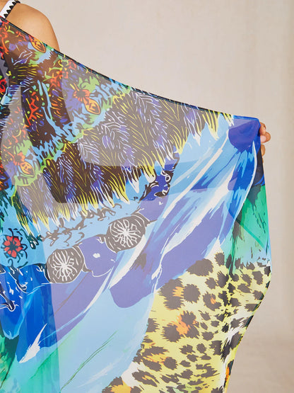 Vintage Jewelry Flowy Chiffon Two-Way Cover Up
