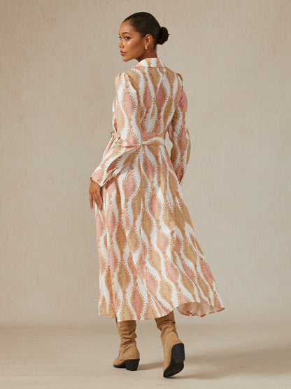 Sage Petal Rhythm Linen Look Maxi Dress