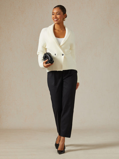 Acrylic Ribbed Knit Solid Sweater Jacket Shirt