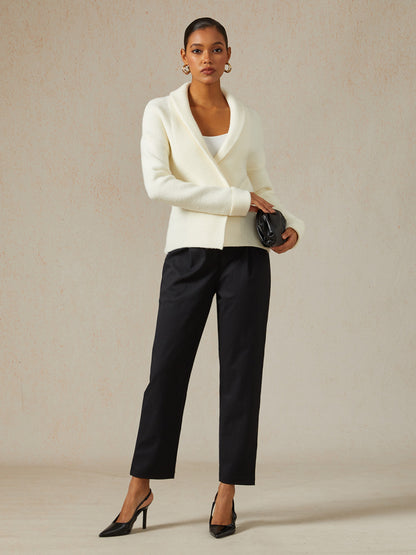 Acrylic Ribbed Knit Solid Sweater Jacket Shirt