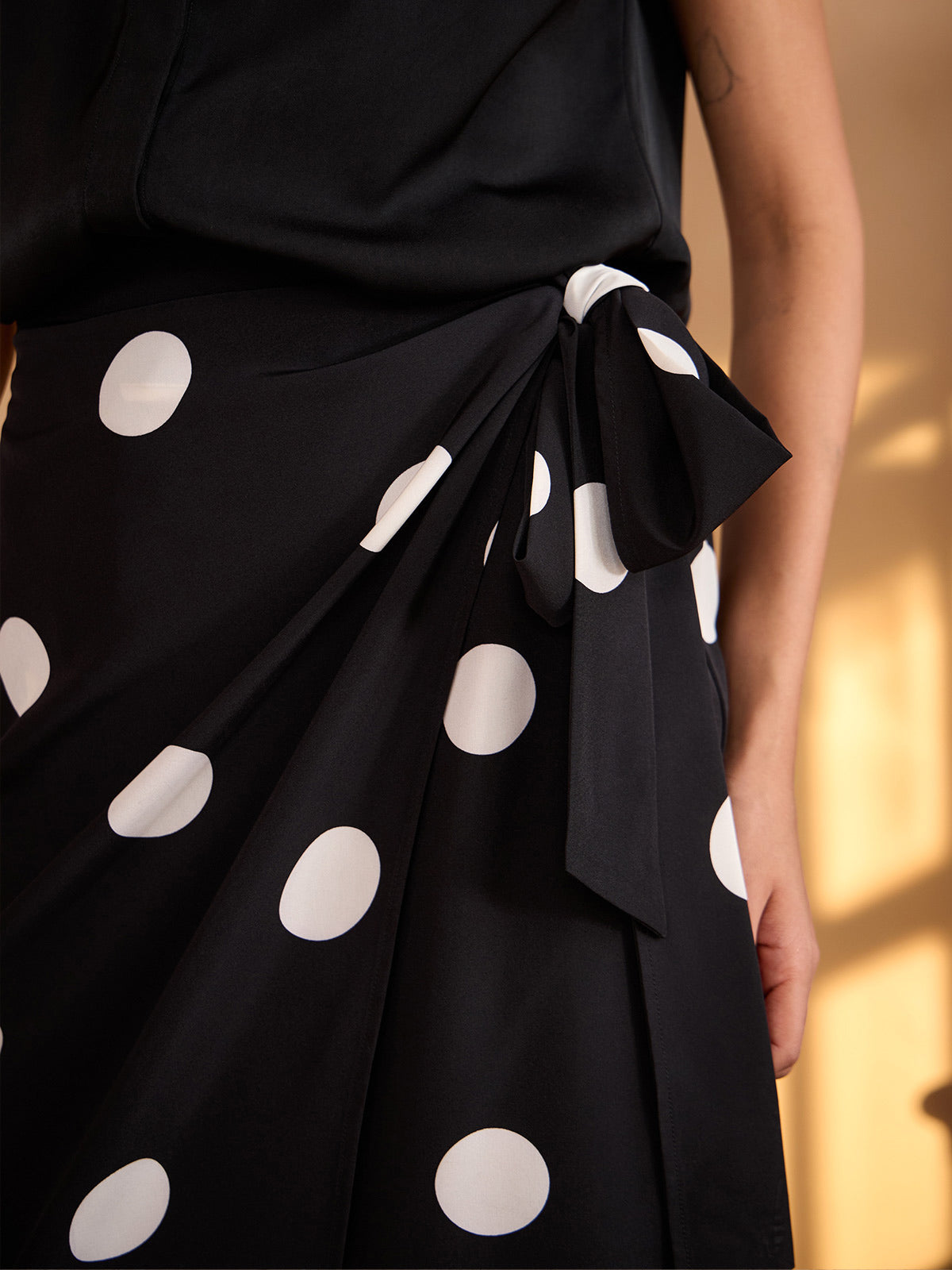 Abstract Art Silky Satin Wrap Skirt