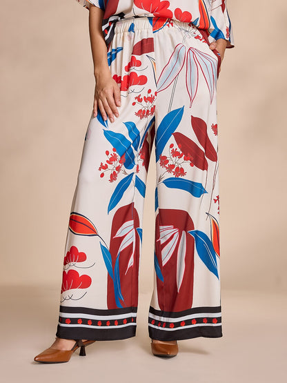 Satin Elegant Wide Leg Loose Maxi Pants with Pocket