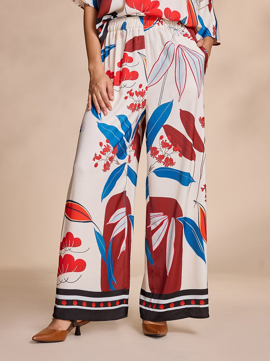 Satin Elegant Wide Leg Loose Maxi Pants with Pocket