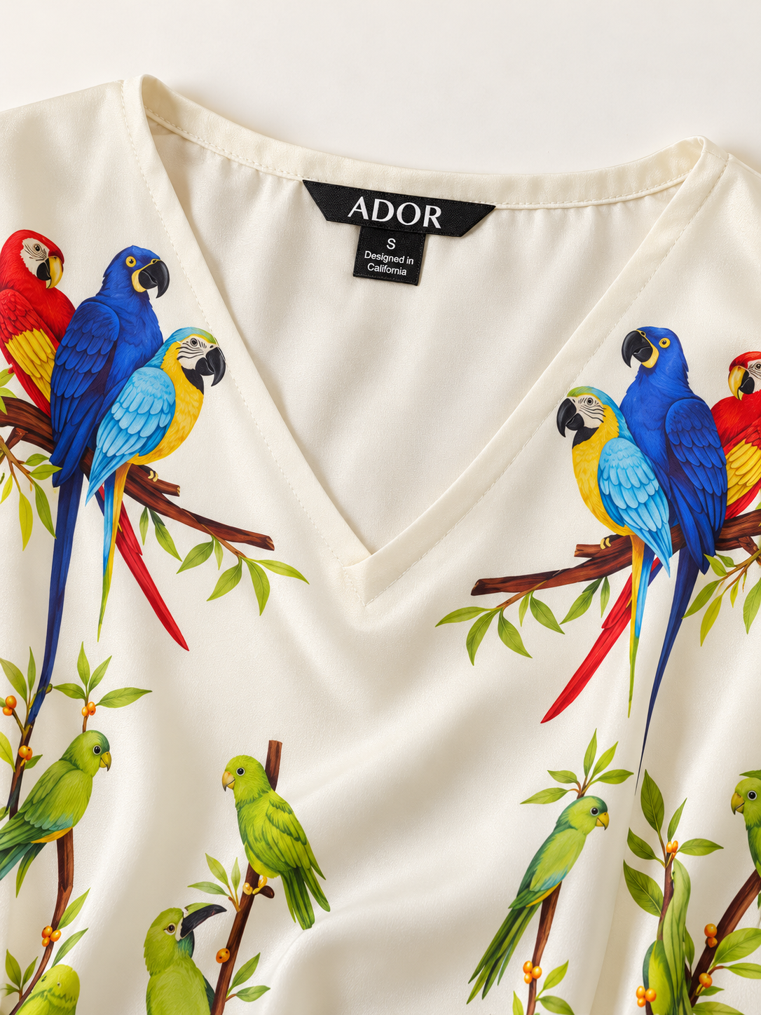 ADOR brand label detail on Canopy Song Silky Satin Dolman Sleeve Batwing Top