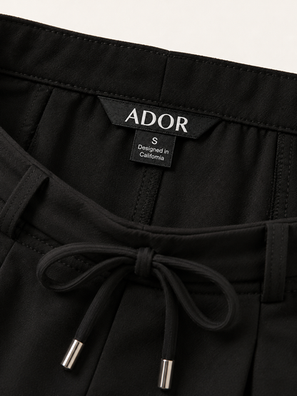 ADOR brand label detail on Essential Series Cotton-Like Pant