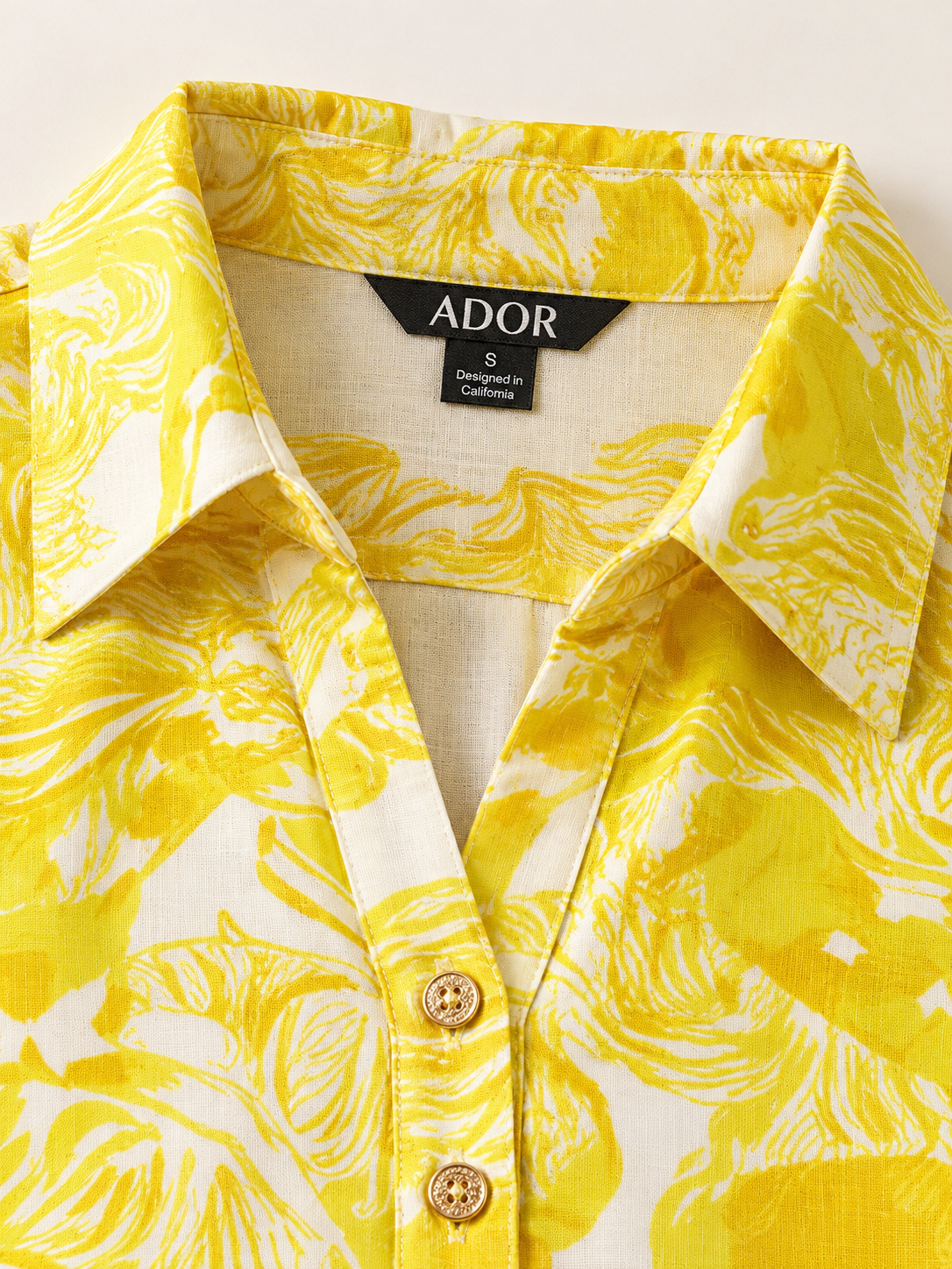 ADOR brand label detail on Graphic Art Mustang Linen Look Midi Dress