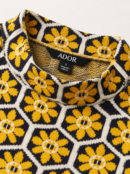 ADOR brand label detail on Morocco Funnel Neck Sweater