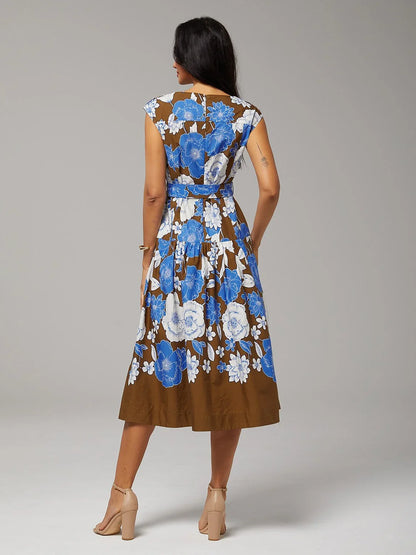 Floral Print All Cotton Dress