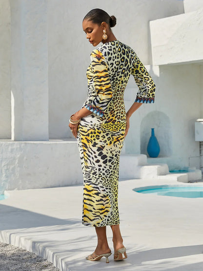 Blush&Beast Abstract Pink Paisley Stretchy Dress
