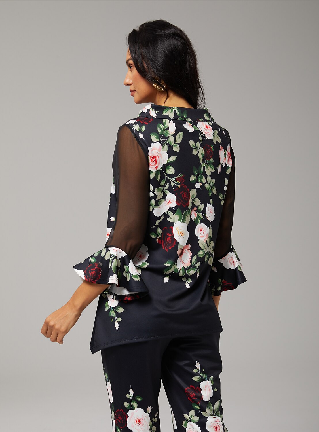 Blouse en Chiffon Modal Coupe Ajustée, Voilée, Légère et Respirante