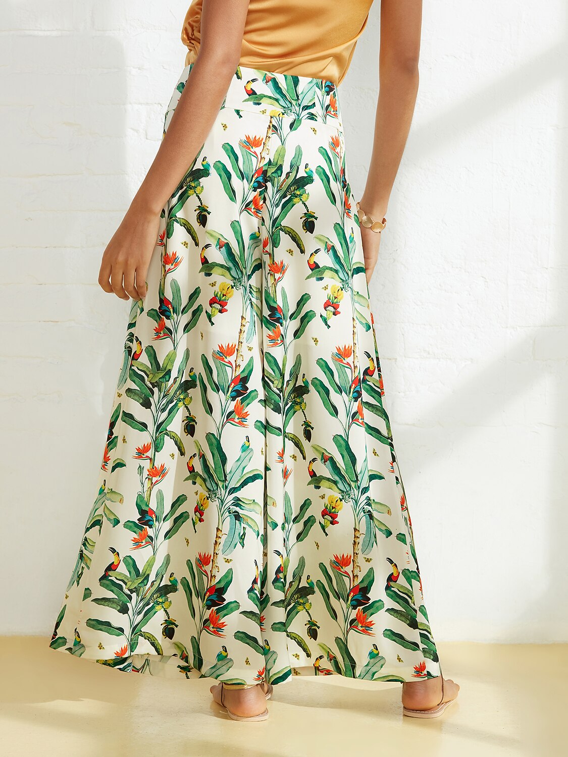 Satin Wide Leg Vacation Full Length Pants
