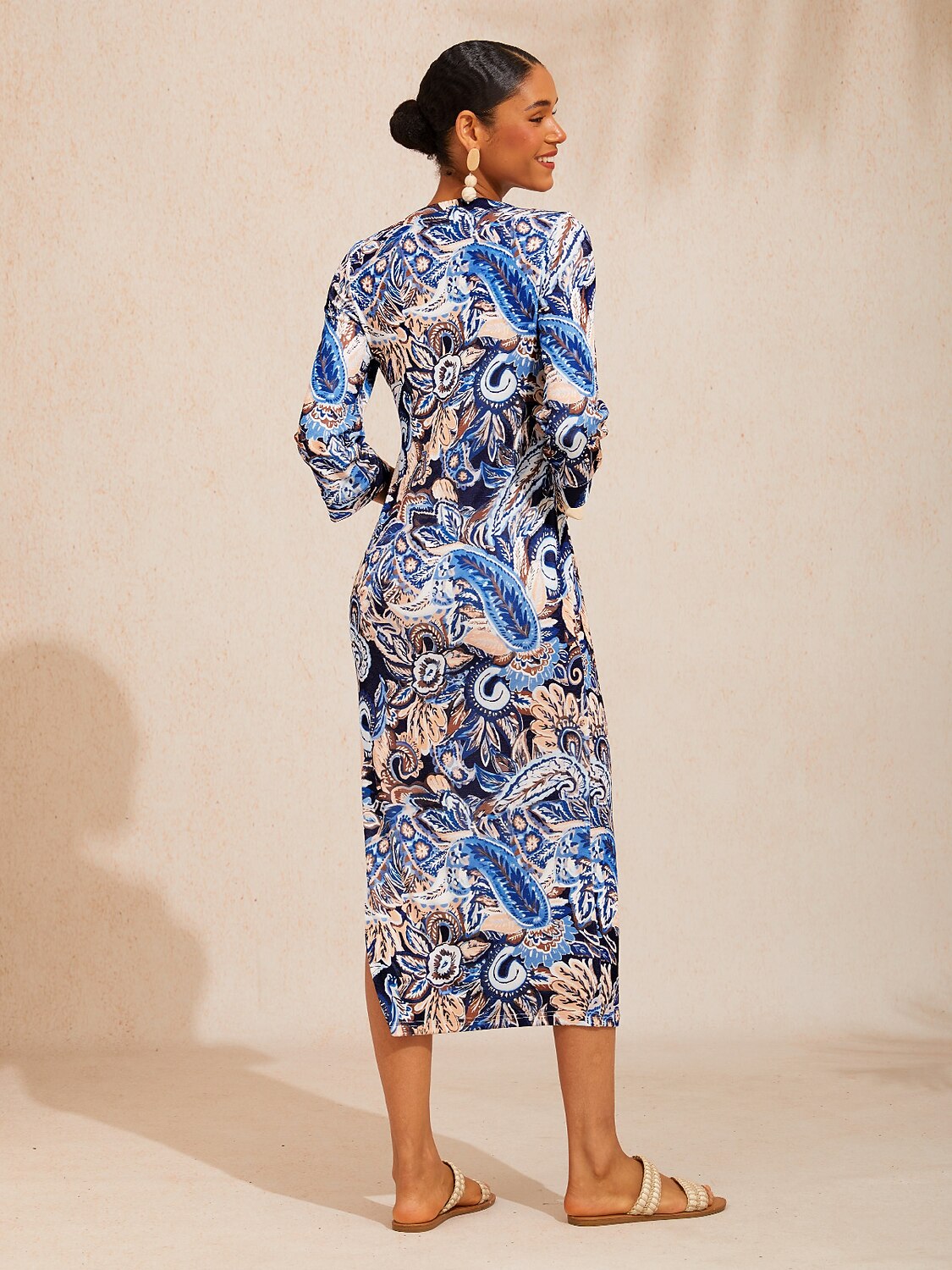 Ocean Paisley Flora High Stretch Knit Dress