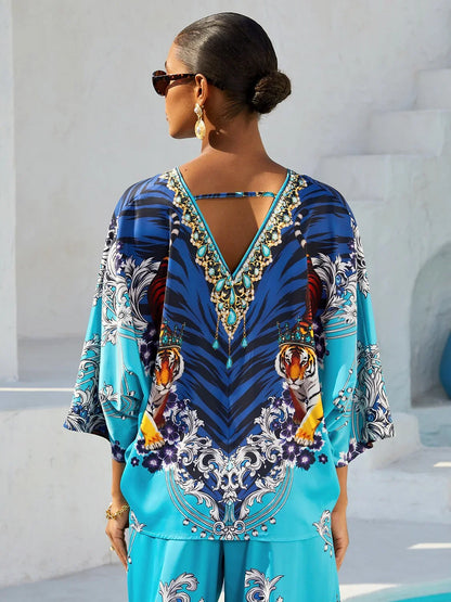 Coral Riviera Silky Satin Top