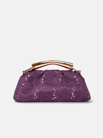 Jacquard Satin Sequin Frame Bag