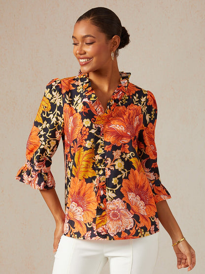 Sienna Garden Linen Look Blouse