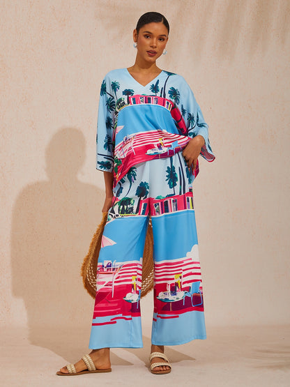 Santorini Sommer Satinweite Hose
