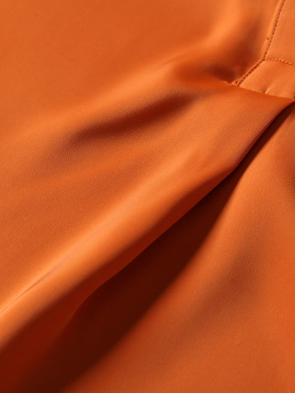 Vacation Silky Satin Simple Blouse