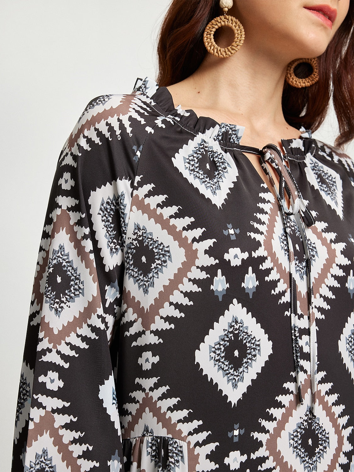 Boho Abstract Animal Print Maxi Dress