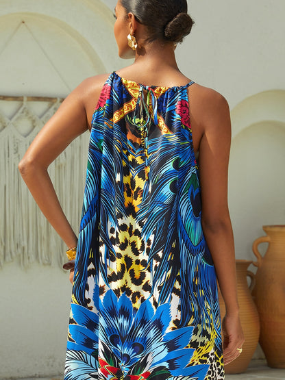 Jungle Wild Party Silky Leopard Maxi Dress
