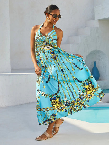 Vintage Jewelry Silky Satin Cami Maxi Dress