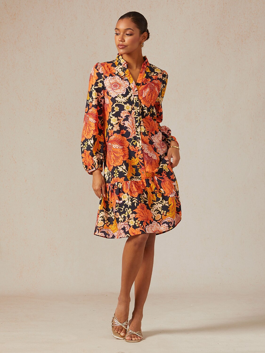 Sienna Garden Linen Look Midi Dress