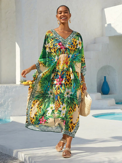 Vintage Jewelry Chiffon Vacation Kaftan
