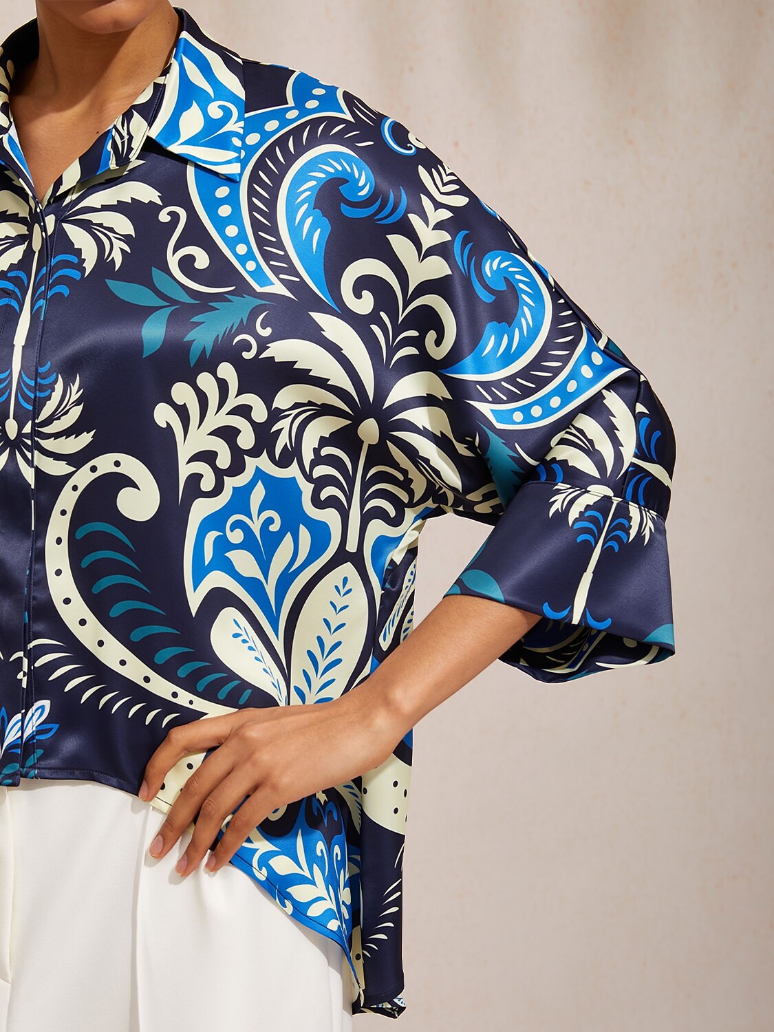 Azure Palace Harmony Silky Satin Dolman Top